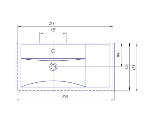 Комплект мебели белый матовый/дуб рустикальный 81 см Sanflor Даллас C04836 + 4640021065198 + C04835