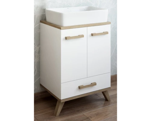 Комплект мебели белый матовый/вяз швейцарский 60 см Sanflor Ингрид C0001916 + 4640021064269 + C0001914