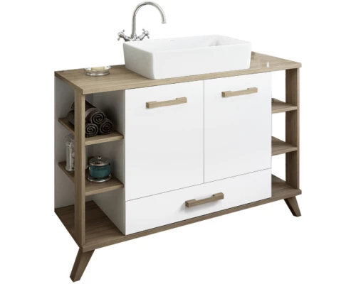 Комплект мебели белый матовый/вяз швейцарский 120 см Sanflor Ингрид C0001917 + 4640021064269 + C0001915