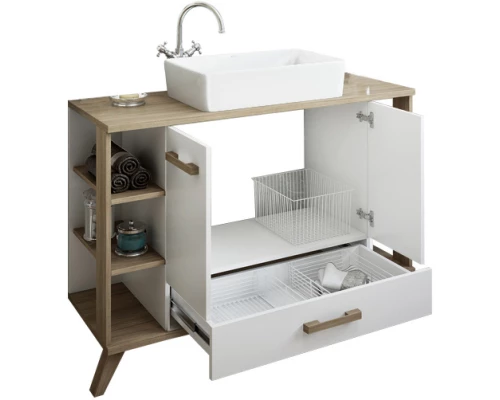 Комплект мебели белый матовый/вяз швейцарский 120 см Sanflor Ингрид C0001917 + 4640021064269 + C0001915