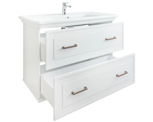 Тумба с раковиной белый матовый 105,8 см Sanflor Модена C04615 + 4640021067918