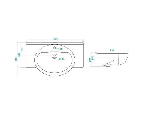 Комплект мебели белый матовый 87,5 см Sanflor Глория C000005710 + 1.WH11.0.265 + C000005689