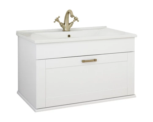 Тумба с раковиной белый матовый 75 см Sanflor Ванесса C000005880 + 4640021062210