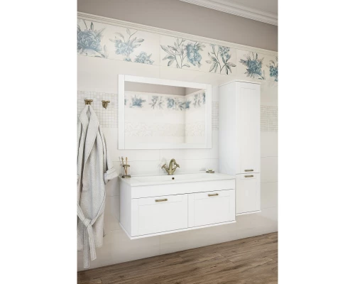 Комплект мебели белый матовый 106,5 см Sanflor Ванесса C0002143 + 4640021064740 + C0001121