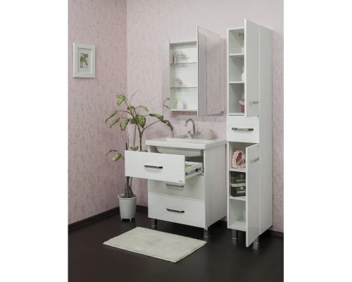 Комплект мебели белый глянец 70,5 см Sanflor Анкона C0000002170 + 4620008197746 + C0000002057