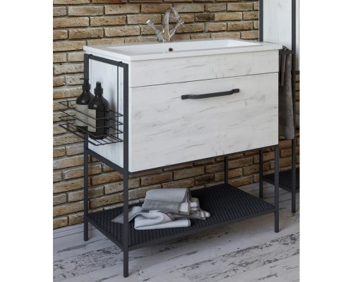 Комплект мебели дуб крафт/черный 86,5 см Sanflor Бруклин C16782 + C02706