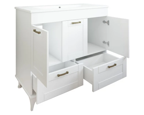 Комплект мебели белый матовый 95 см Sanflor Ванесса C15328 + C15326