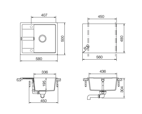 Кухонная мойка Schock Optima 45D эверест 700890
