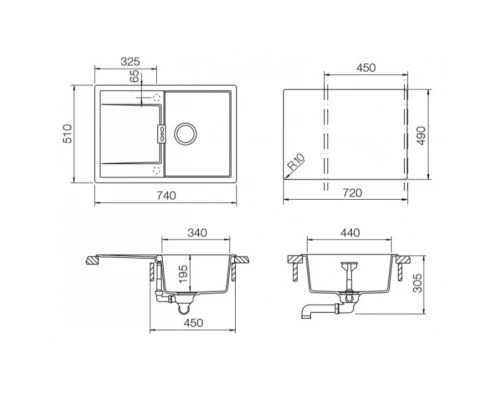 Кухонная мойка Schock Eton 45D пуро 700744