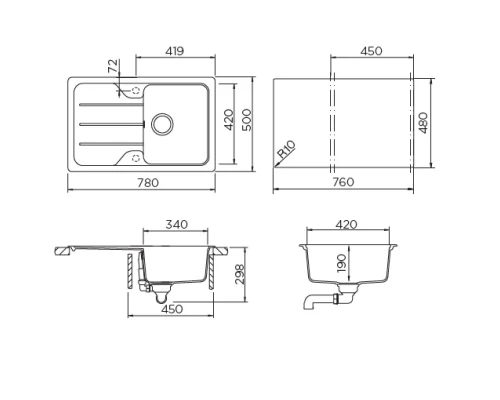 Кухонная мойка Schock Formhaus 45D оникс 700935