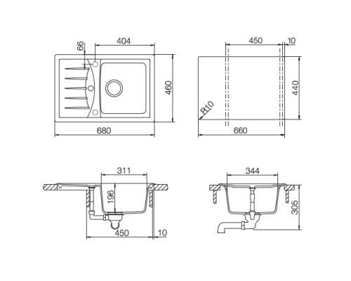 Кухонная мойка Schock Genius 45D Small саббиа 700256