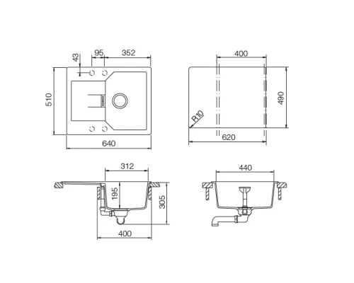 Кухонная мойка Schock Manhattan 40D альпина 700578