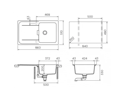 Кухонная мойка Schock Wembley 50D пуро 700957