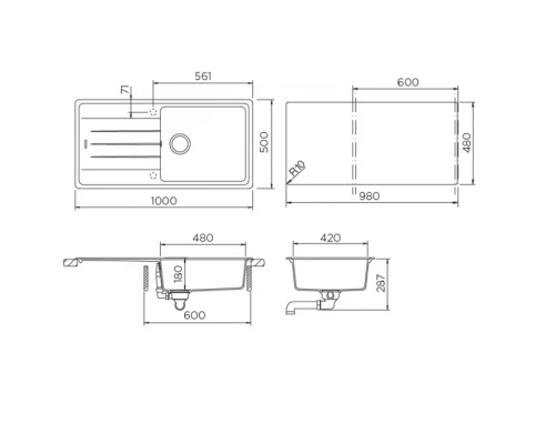 Кухонная мойка Schock Element 60D Large лунный камень 700948