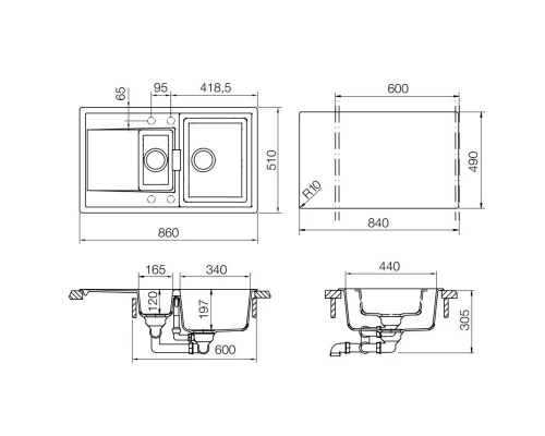 Кухонная мойка Schock Eton 60D бронза 700697