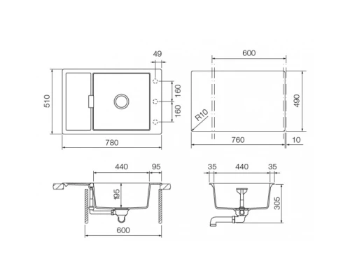 Кухонная мойка Schock Eton 60D Small бронза 700913