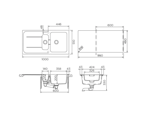 Кухонная мойка Schock Wembley 60D дайв 700968