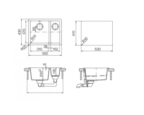 Кухонная мойка Schock Soho 60 Plus бронза 700506