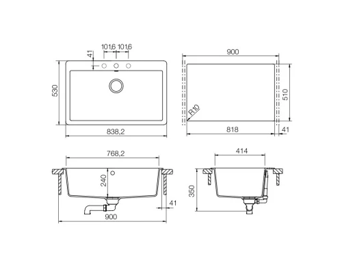 Кухонная мойка Schock Montano 90 магма 700543