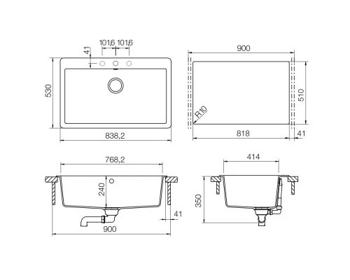 Кухонная мойка Schock Montano 90 бронза 700546