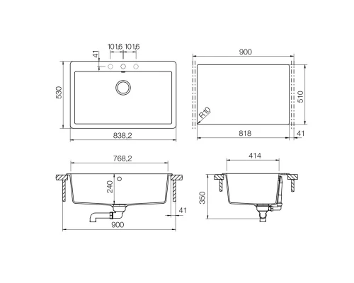 Кухонная мойка Schock Montano 90 магнолия 700838