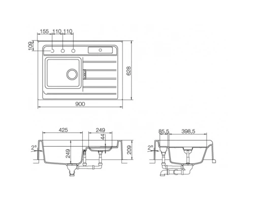 Кухонная мойка Schock Grando 90 бронза 700926
