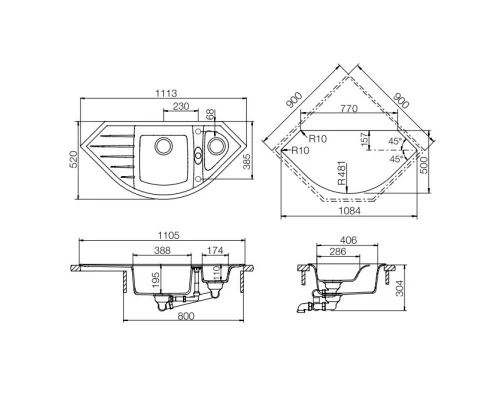 Кухонная мойка Schock Genius 90C оникс 700235