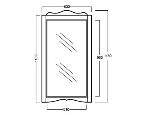 Зеркало 63x116 см орех Simas Arcade ARS1 noce