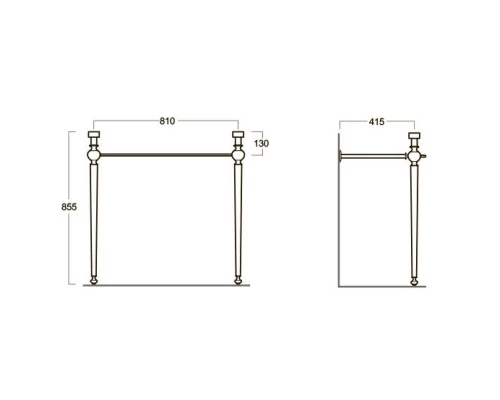 Консоль для раковины золото Simas Arcade ARCG2oro
