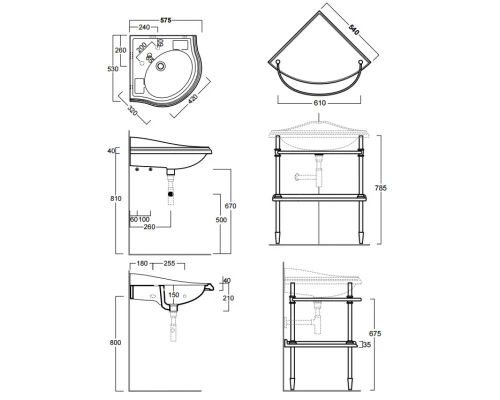 Консоль для раковины золото Simas Arcade 1011oro