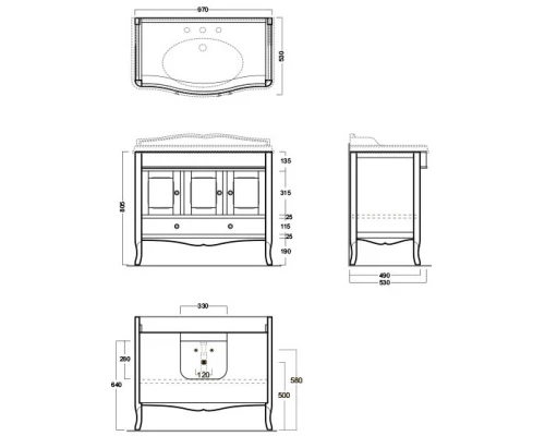 Тумба орех 97 см Simas Arcade ARMC105noce/br