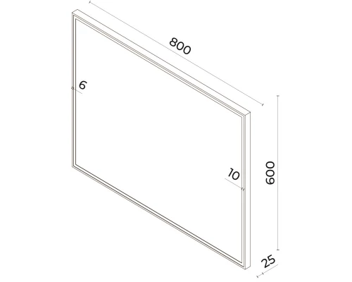 Зеркало 80x60 см черный матовый Sintesi Armadio SIN-SPEC-ARMADIO-black-80