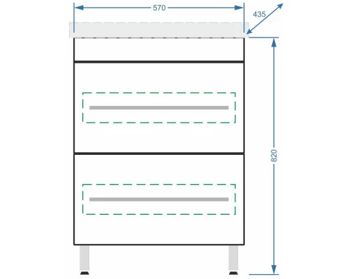 Тумба белый глянец 57 см Stella Polar Ванесса SP-00000218