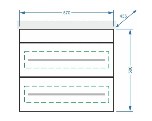 Тумба белый глянец 57 см Stella Polar Ванесса SP-00000235