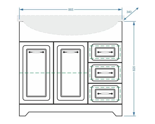 Тумба белая ольха 86,5 см Stella Polar Кармела SP-00000175