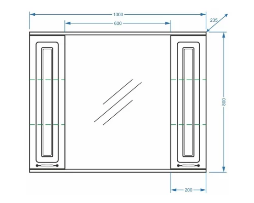 Зеркальный шкаф 100x80 см белая ольха Stella Polar Кармела SP-00000187