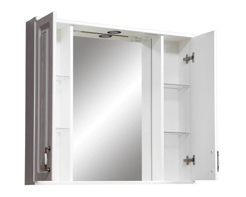 Зеркальный шкаф 90x80 см белая ольха Stella Polar Кармела SP-00000186