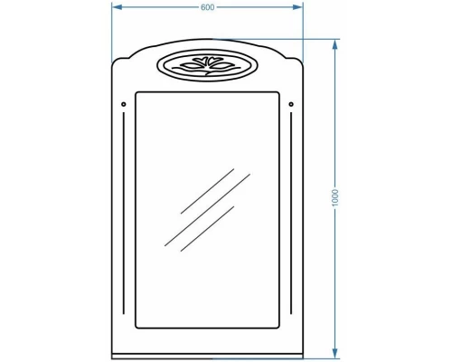Зеркало 60x100 см белая ольха Stella Polar Кармела SP-00000188