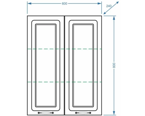 Шкаф двустворчатый 60x80 см белая ольха Stella Polar Кармела SP-00000189