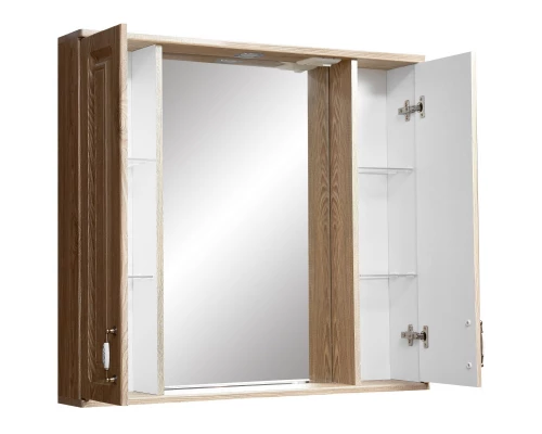 Зеркальный шкаф 90x80 см карпатская ель Stella Polar Кармела SP-00000183
