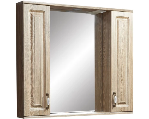 Зеркальный шкаф 90x80 см карпатская ель Stella Polar Кармела SP-00000183