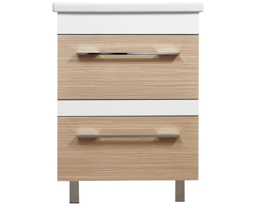 Тумба зебрано светлый/белый глянец 56,5 см Stella Polar Симона SP-00000169