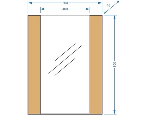 Зеркало 60x80 см зебрано светлый Stella Polar Симона SP-00000171