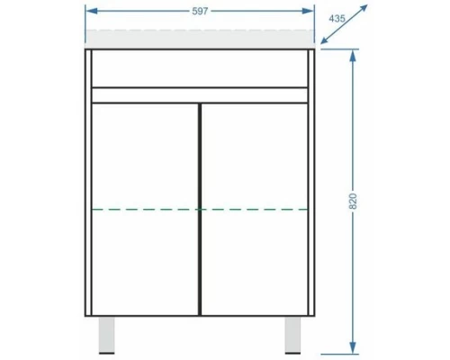 Тумба белый глянец/белый матовый 59,7 см Stella Polar Фаворит SP-00000163
