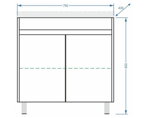 Тумба белый глянец/белый матовый 79,2 см Stella Polar Фаворит SP-00000164