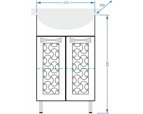 Тумба белый глянец/белый матовый 47 см Stella Polar Ванда SP-00000200
