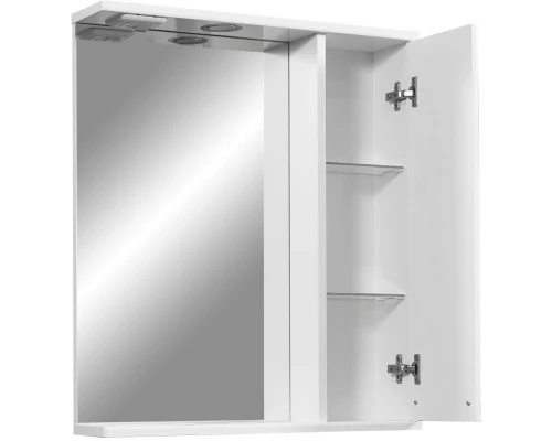 Зеркальный шкаф 60x70 см белый глянец/белый матовый Stella Polar Ванда SP-00000199