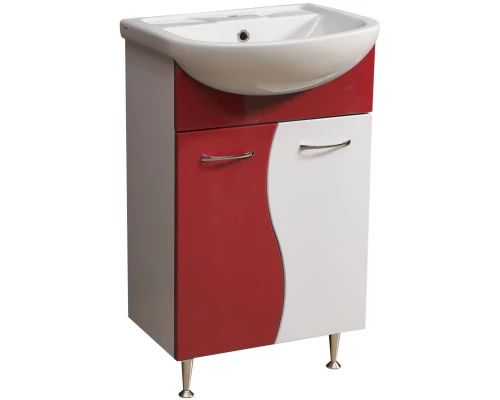 Тумба белый глянец/красный глянец 50,4 см Stella Polar Колор-1 SP-00000194