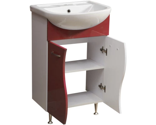 Тумба белый глянец/красный глянец 50,4 см Stella Polar Колор-1 SP-00000194