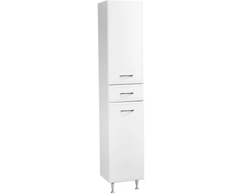 Пенал напольный с бельевой корзиной белый глянец/белый матовый Stella Polar Концепт SP-00000146